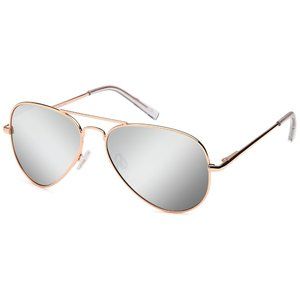Aviator Sunglasses Rose-Gold Frame Silver mirror lens Unisex 70's 80's inspired